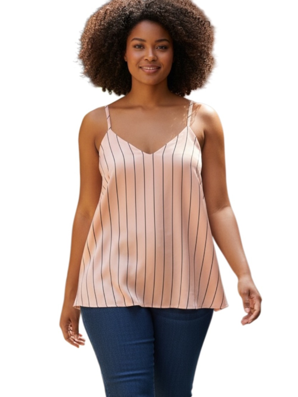 torrid Pink Striped V-Neck Cami